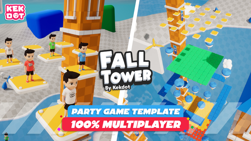 CG牛人资源网—ue5多人平台派对游戏资产-FallTower – Multiplayer Game Template