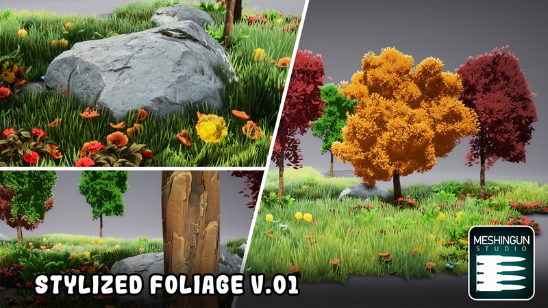 虚幻Stylized Foliage Pack V.01风格化的叶子包 v.01