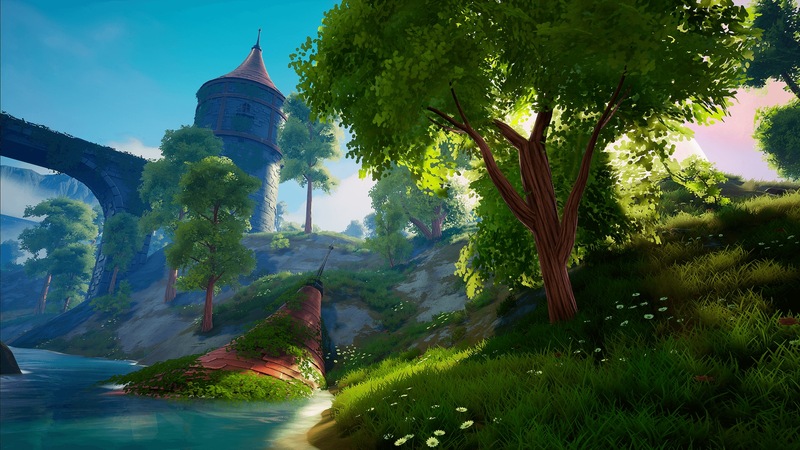 虚幻引擎梦境自然：塔楼 - 风格化的开放世界环境Dreamscape: Stylized Environment Tower - Stylized Nature Open World Fantasy