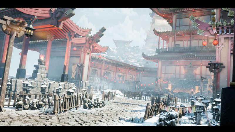 【ue45】中国风山寺寺庙模块化套件古建筑资产蓝图资源Mountain Temple Modular Kit