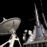 屋顶天线广告牌水电塔C4D模型 Kitbash3D – Props Rooftops