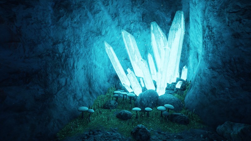 【UE4/5】神秘山洞水晶场景水晶矿资产-Crystal Mines – Scene and Assets