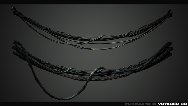 【UE4/5】模块化样条电缆套件插头电缆资产-Spline Cable Kit