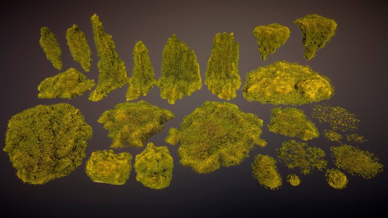 【UE45】青苔苔藓石头环境资产-Mossy piles