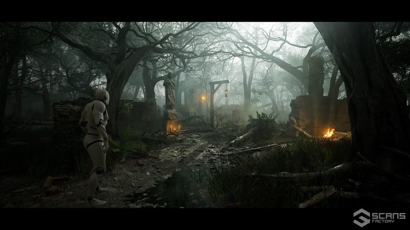 CG牛人资源网—UE4/ue5中世纪奇幻遗址 - 黑暗森林环境资产-Medieval Fantasy Ruins - Dark Forest Environment