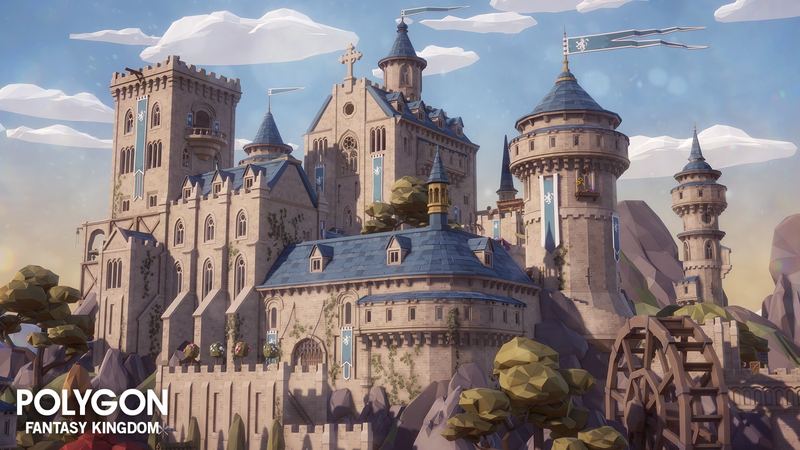 CG牛人资源网—UE4卡通梦幻王国城堡场景环境 POLYGON – Fantasy Kingdom多边形 - 幻想王国 - 基特巴什与模块化城堡和环境模型