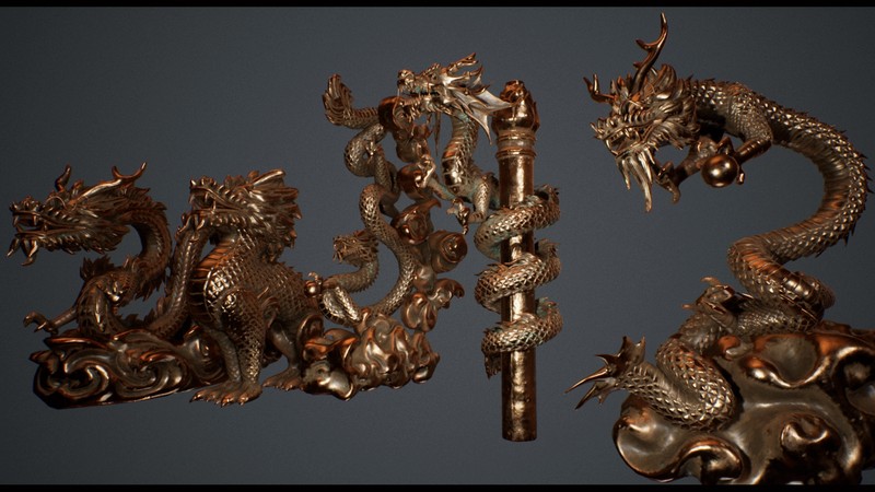 【道具】中国龙的雕像Chinese Dragon Statues