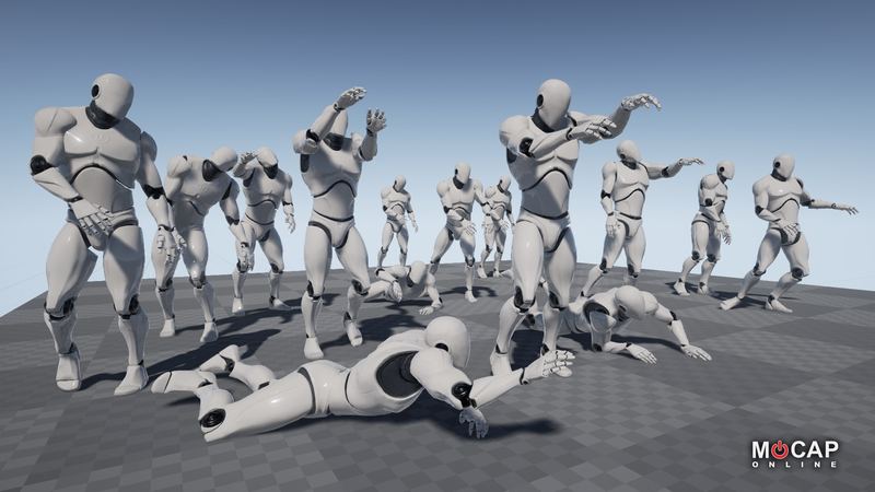 CG牛人资源网—虚幻引擎【UE4/5】末日僵尸丧尸动作动画僵尸入门 - 动作卡普包资产-Zombie Starter – MoCap Pack