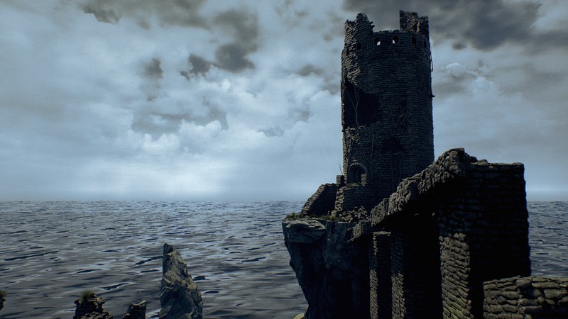 CG牛人资源网—虚幻4 Cliff Tower Ruins UE4克里夫塔海边悬崖遗迹废墟灯塔场景