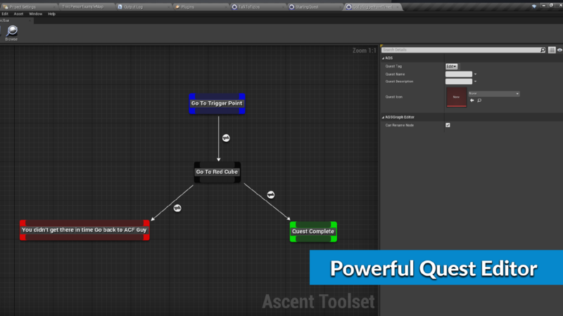 虚幻引擎插件Ascent Toolset 426到5.0Ascent 工具集 （ATS） V 2.0 - 任务、对话和状态机