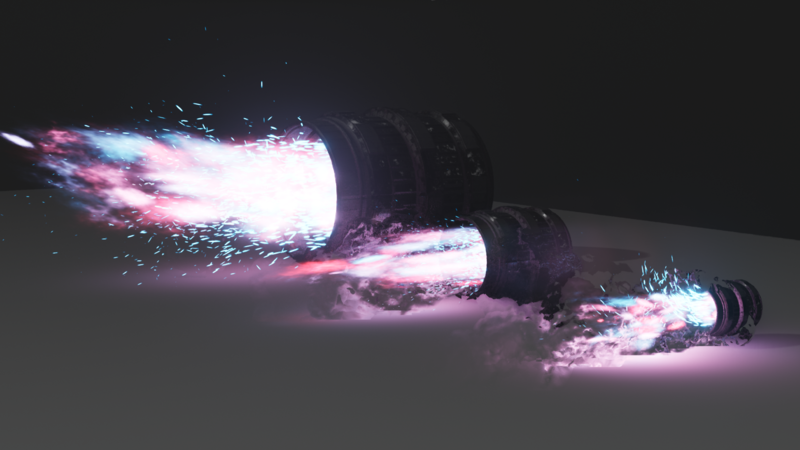 UE4/ue5火箭助推器排气效果资产-Rocket Thruster Exhaust FX