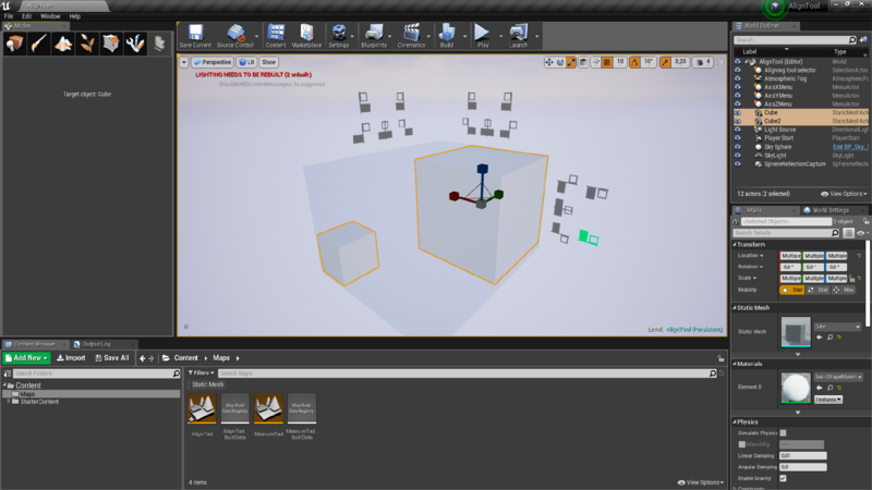 虚幻引擎插件Align Tool 4.25 4.27对齐工具