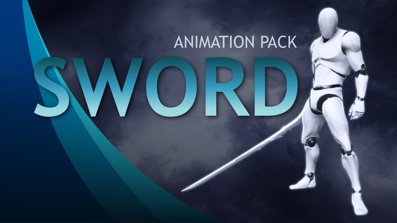 【UE5】人物格斗刀剑动作剑动画包资产-Sword Animation Pack