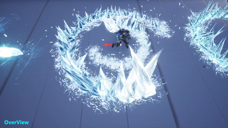 Ice Skill VFX Interactive with Terrain 427冰魔法 攻击技能 尼亚加拉效果 与地形互动